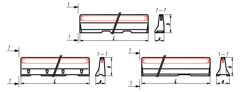 Блок ограждения автомобильных дорог типа DB